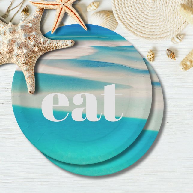 Assiettes En Carton Ocean Wave Eat Beach Party Decor (Créateur téléchargé)