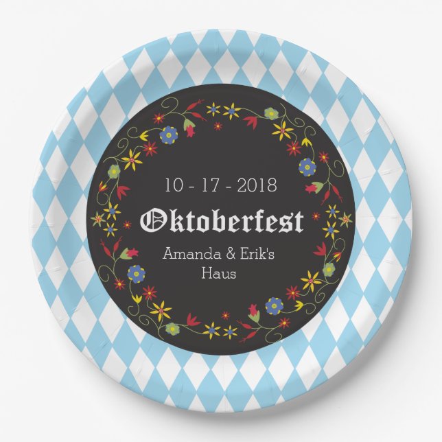 Assiettes En Carton Octoberfest, Oktoberfest Party Plates - Personnali (Devant)