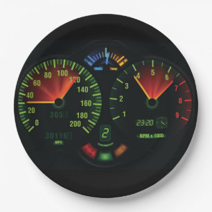 Assiettes En Carton Odomètre Speedometer Design Papier Plaque