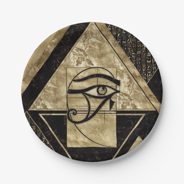 Assiettes En Carton OEil de Horus - Ratio d'or (Devant)
