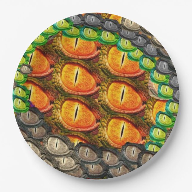 Assiettes En Carton OEil dragon (Devant)