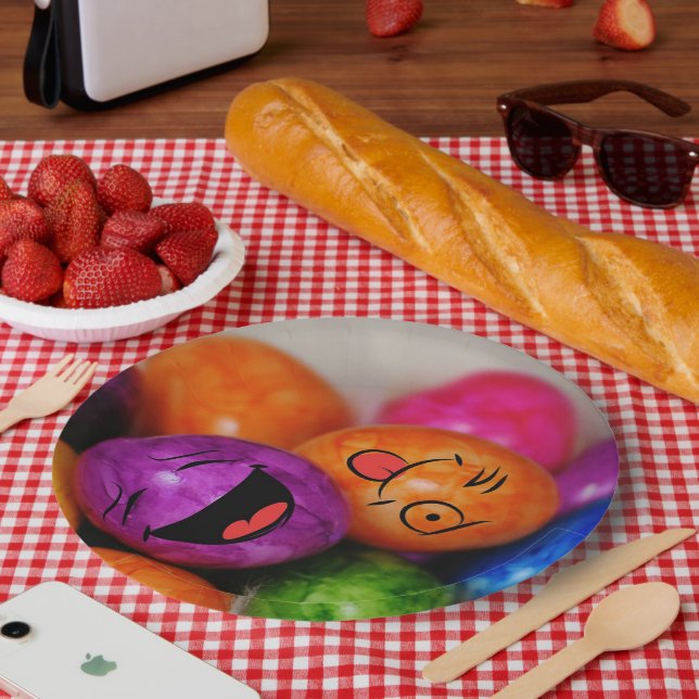 Assiettes En Carton OEufs de Pâques colorés (Pique-nique)