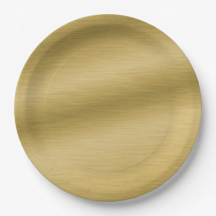 Assiettes En Carton Oeuvre élégante en or brossé Faux