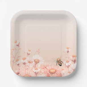 Assiettes En Carton Oh Babee Honey bee Babyshower Plaques en papier