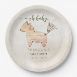 Assiettes En Carton Oh Baby Genre Neutre Boho Baby shower Invitation