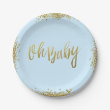 Oh baby shower de parties scintillantes d'or de