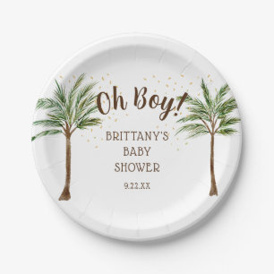 Assiettes En Carton Oh Baby shower Safari de Boy Jungle