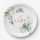 Oh Baby Succulent Plaques de papier Baby shower