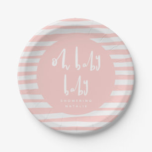 Assiettes En Carton OH bébé, deux plaques en papier baby shower