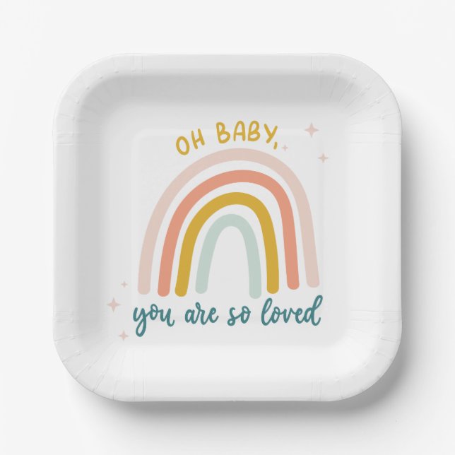 Assiettes En Carton Oh Bébé, Tu Es Si Amoureux (Recto)