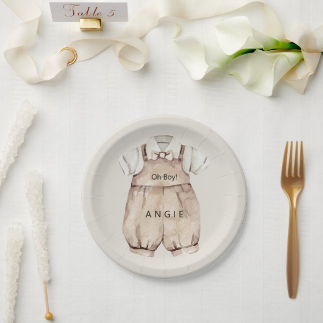 Assiettes En Carton Oh Boy Boho Baby shower (Mariage)