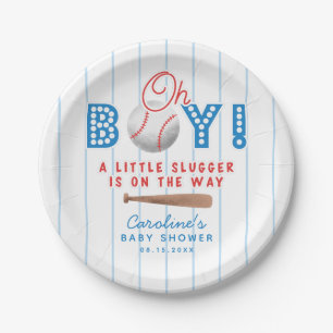 Assiettes En Carton Oh Boy Sports Baseball Baby shower à thème