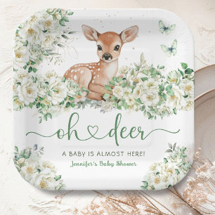Assiettes En Carton Oh Cerf Baby Shower Genre Neutre
