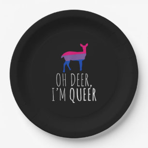 Assiettes En Carton Oh Cerf Drôle Fierté Bisexuelle Gay Lesbienne Desi