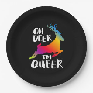 Assiettes En Carton Oh Cerf Fierté Queer Minimalisme Artistique