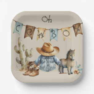 Assiettes En Carton Oh Cowboy Plaque Papier Occidentale Anniversaire