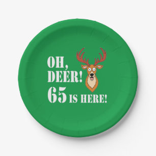Assiettes En Carton Oh Deer 65e Anniversaire Plaque Papier