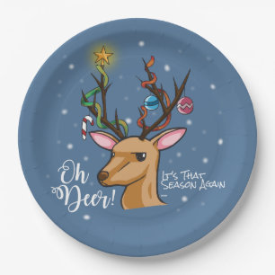 Assiettes En Carton Oh Deer Animaux de bois de vacances amusants