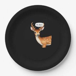 Assiettes En Carton Oh Deer Cute Punny Deer Saying Whimsical Quote