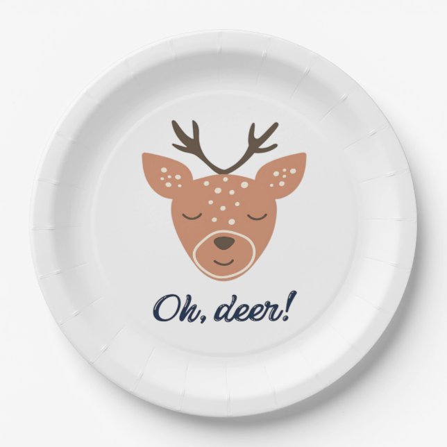 Assiettes En Carton Oh Deer Deer Love Save The Deer Creative Design (Devant)