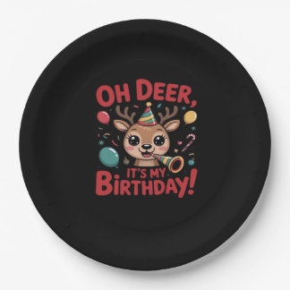 Assiettes En Carton Oh Deer Its My Birthday Cute Reindeer Festive Styl