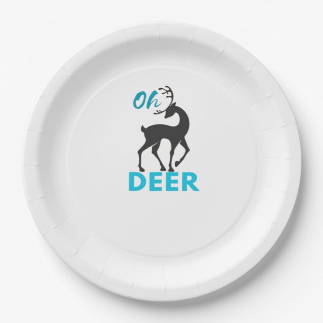 Assiettes En Carton Oh Deer Minimal Design  (Devant)