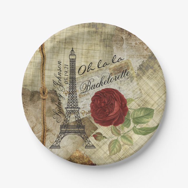 Assiettes En Carton Oh la la - Paris Styled Bachelorette Party (Devant)