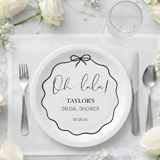 Assiettes En Carton Oh Lala ! | Réception de mariage minimaliste moder