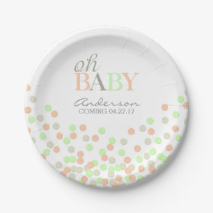 Assiettes En Carton Oh le genre de confettis de bébé indiquent la