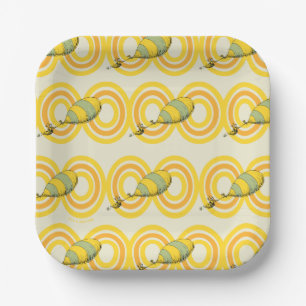 Assiettes En Carton Oh, les endroits où tu iras   Motif orange