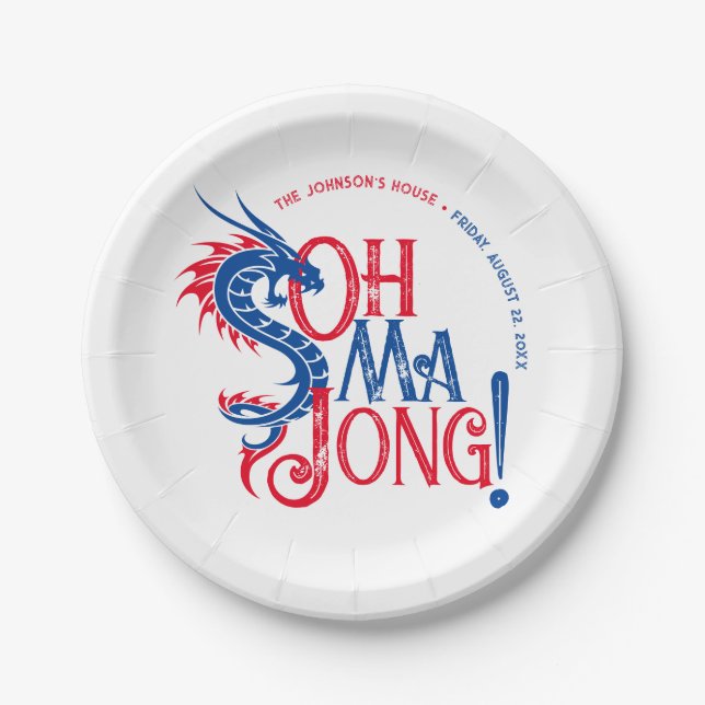 Assiettes En Carton Oh Mah Jong ! | Mah-Jongg (Devant)