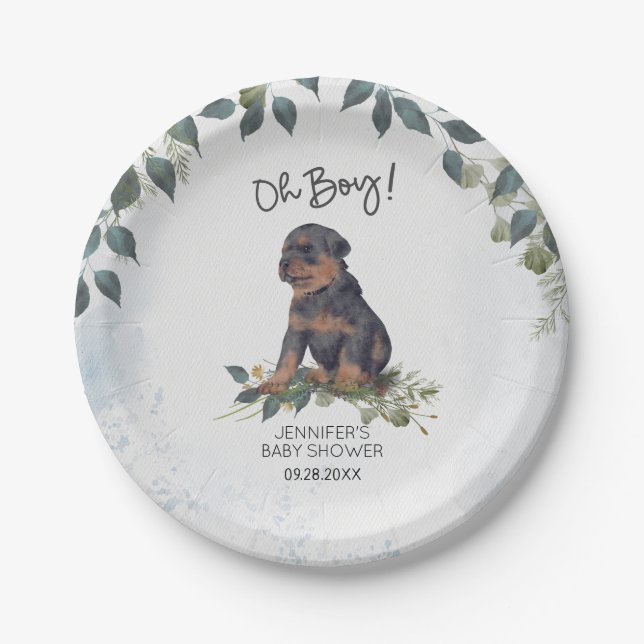 Assiettes En Carton Oh mon Dieu ! Baby shower personnalisé de chien ch (Devant)