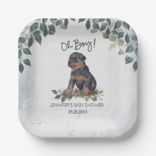 Assiettes En Carton Oh mon Dieu ! Doigt d'aquarelle Rottweiler personn