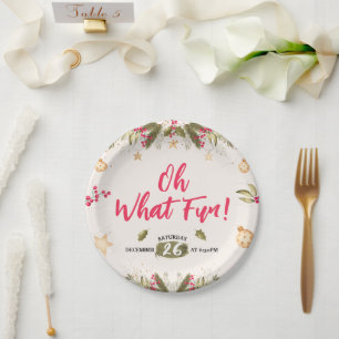 Assiettes En Carton Oh Quelle Joie ! aquarelle et nature Fête de Noël