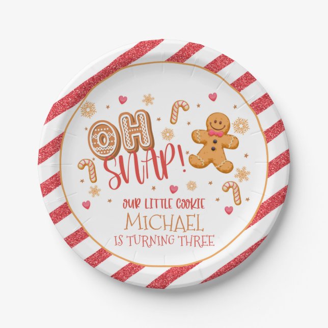 Assiettes En Carton Oh Snap Our Little Cookie Party Plaque - Custom -  (Devant)