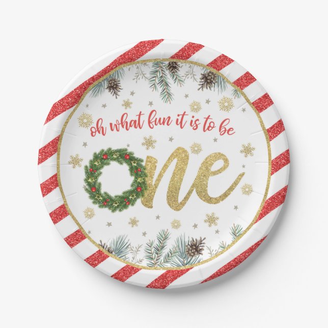 Assiettes En Carton Oh What Fun it to Be One - Christmas (WR) (Devant)