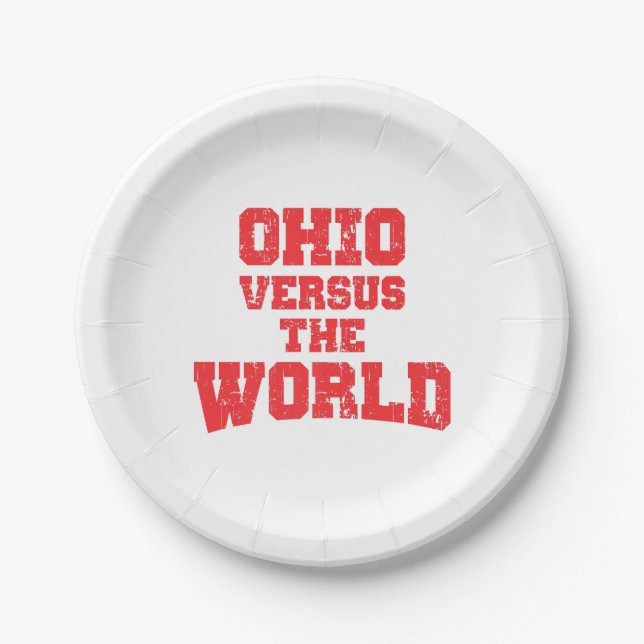 ASSIETTES EN CARTON OHIO CONTRE LE MONDE (Devant)