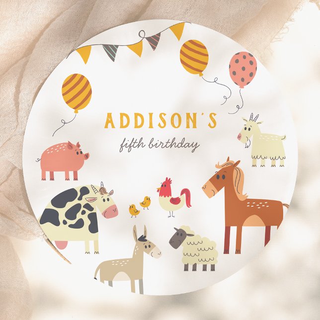 Assiettes En Carton Oink Baa Quack Moo Farm Animals Birthday Party (Créateur téléchargé)