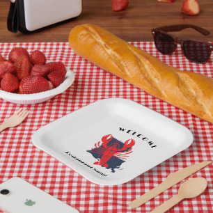 Assiettes En Carton Oiseau de bienvenue moderne Louisiane nom personna