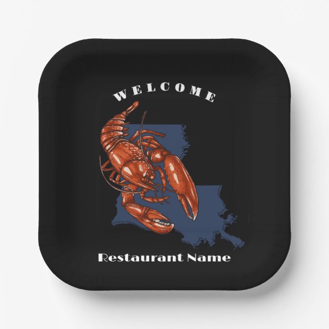 Assiettes En Carton Oiseau de bienvenue moderne Louisiane nom personna (Recto)