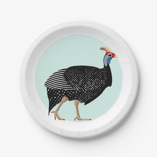 Assiettes En Carton Oiseau de Guinée (Devant)