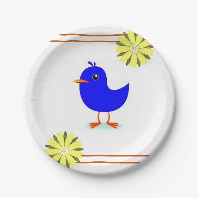 Assiettes En Carton Oiseau en plaque de papier (Devant)