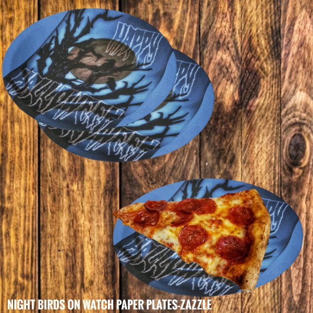 Assiettes En Carton Oiseaux de nuit à surveiller (Créateur téléchargé)