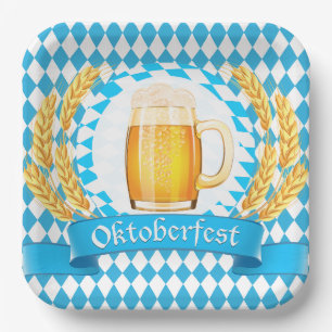 Assiettes En Carton Oktoberfest Frothy Beer Mug