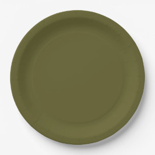 Assiettes En Carton Olive Green