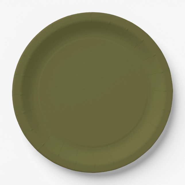 Assiettes En Carton Olive Green (Devant)