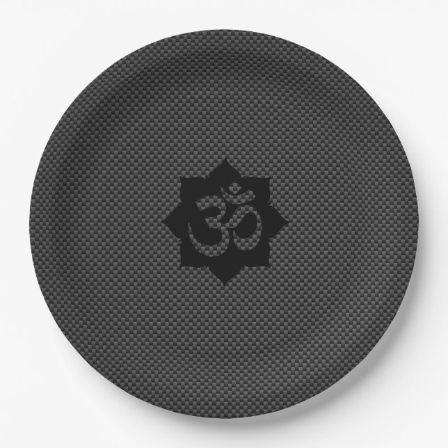 Assiettes En Carton OM Lotus Spiritualité Yoga en fibre de carbone (Devant)