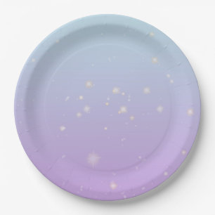 Assiettes En Carton Ombre brillant bleu pourpre dégradé
