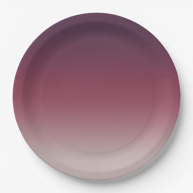 Assiettes En Carton Ombre de dégradé violet foncé et bordeaux (Devant)