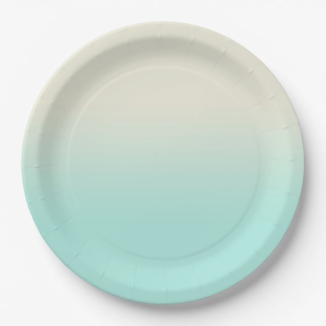 Assiettes En Carton Ombre doux à la menthe et à l'ivoire (Devant)